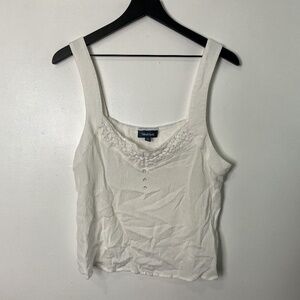 ModCloth Ivory Sleeveless Crop Tank Top